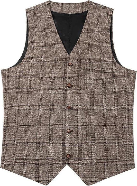 Chaleco vintage a cuadros para hombre