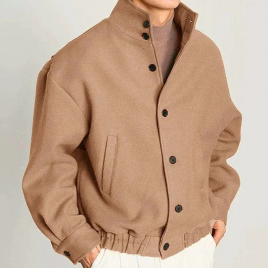 Chaqueta lisa abotonada para hombre