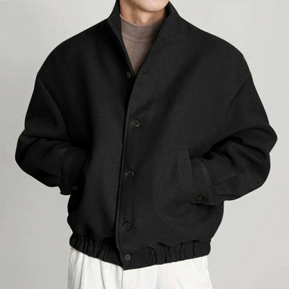 Chaqueta lisa abotonada para hombre