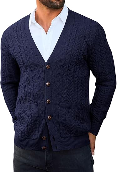Suéter tipo cárdigan para hombre